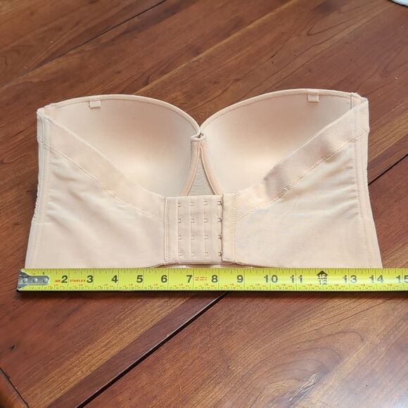 Lively Bra Size 34DD The Low Back Strapless Cream Beige Long Line Boned Bustier - Picture 16 of 16